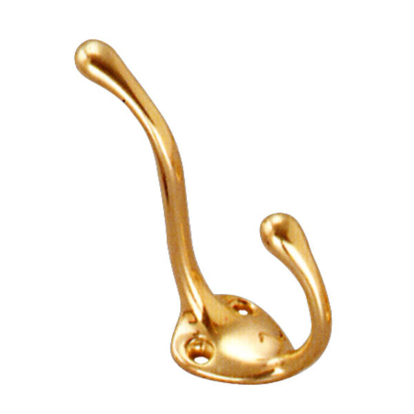 Gancho Percha Doble 100 Mm, Zamac, Bronceado ,Display 1 Unidad