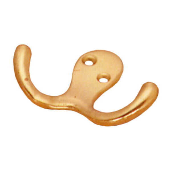 Gancho Percha Doble 48 Mm, Zamac, Bronceado Estampado