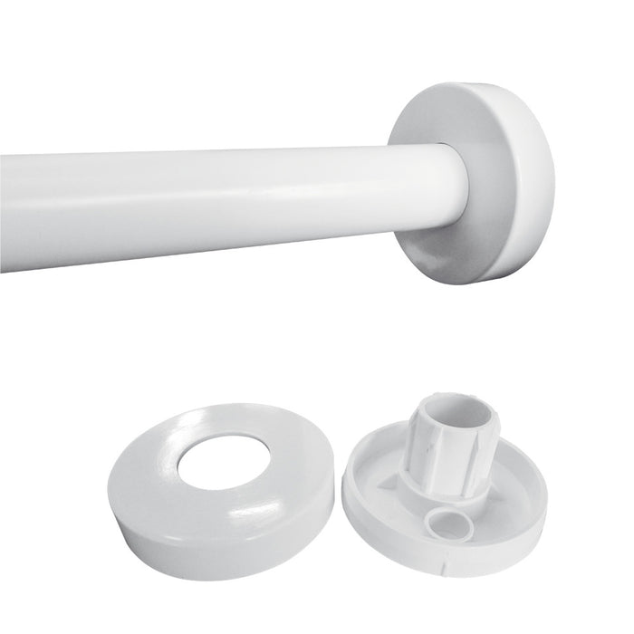 Barra Plastificada Blanca (Abs) 1.5 Mts. C/Flanch. C/Torn Y Tarug.
