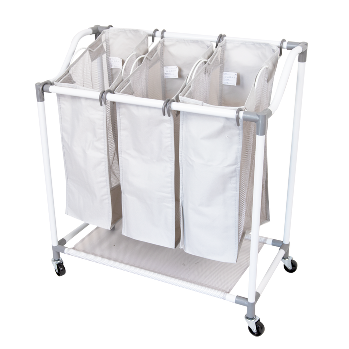 Carro 3 Canastos Para Ropa Con Ruedas